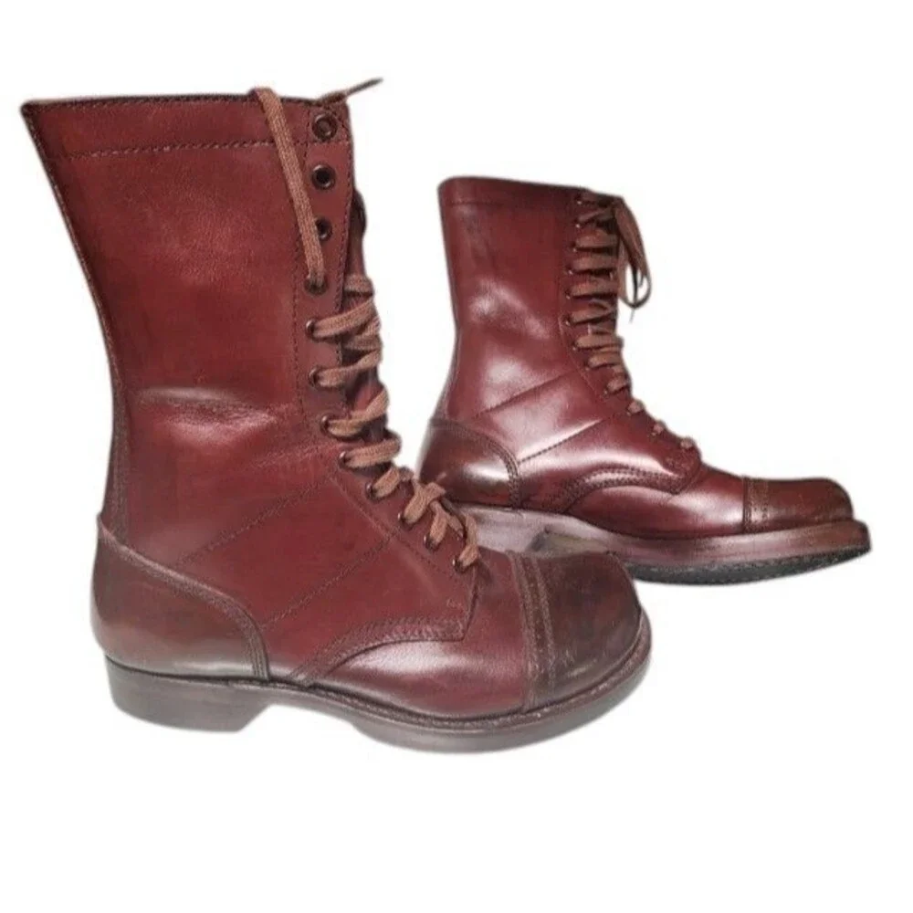 WWII Paratrooper Boots Corcoran Brown Leather Jump Boots M 7 W 9 Handmade